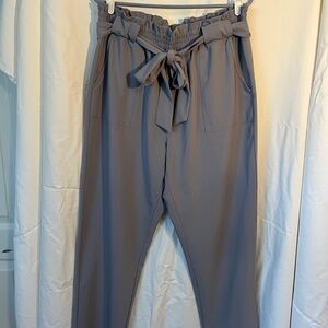 Grace Karin Slate Tie-Waist Trousers